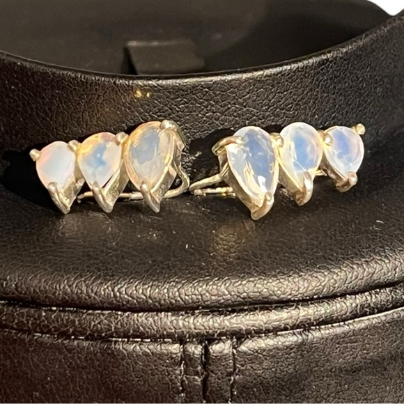 LAST ONE: Opalite Sterling Silver Climber Earrings - Picture 1 of 4